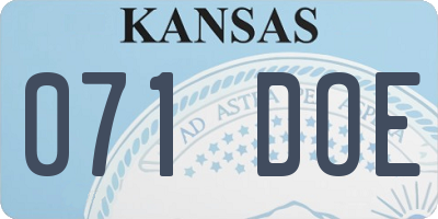 KS license plate 071DOE