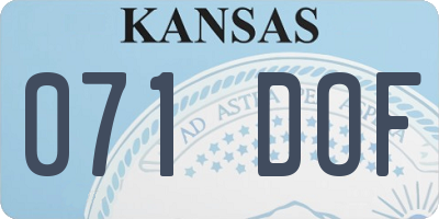 KS license plate 071DOF