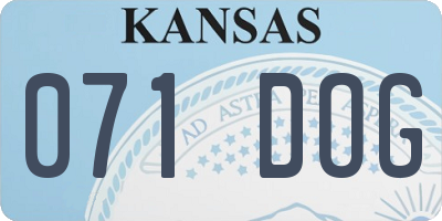 KS license plate 071DOG