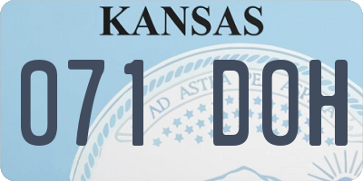 KS license plate 071DOH
