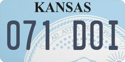 KS license plate 071DOI