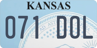 KS license plate 071DOL