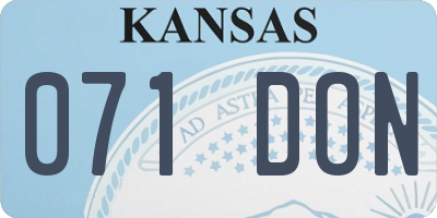 KS license plate 071DON