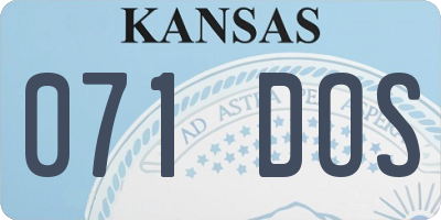 KS license plate 071DOS