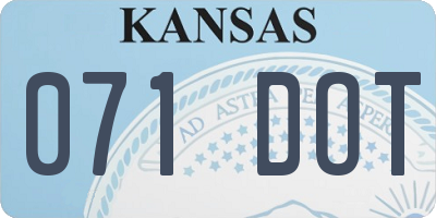 KS license plate 071DOT