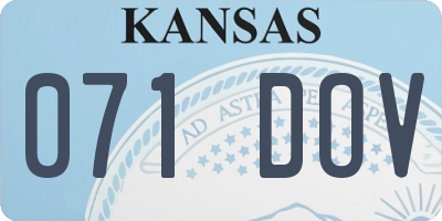 KS license plate 071DOV