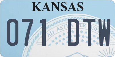 KS license plate 071DTW