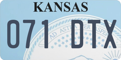 KS license plate 071DTX