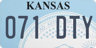 KS license plate 071DTY