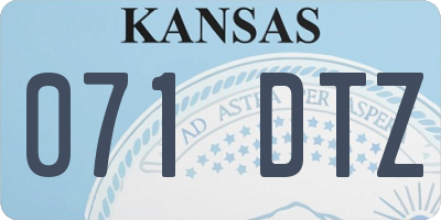 KS license plate 071DTZ