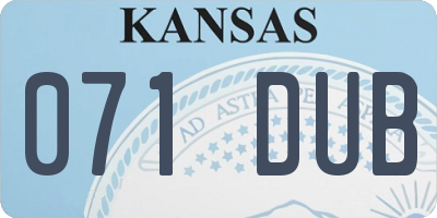 KS license plate 071DUB