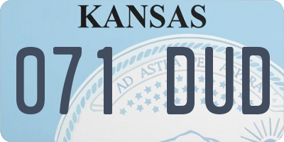 KS license plate 071DUD