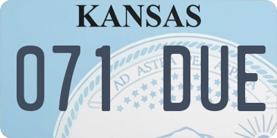 KS license plate 071DUE