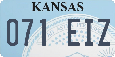 KS license plate 071EIZ