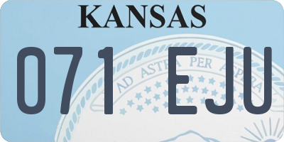 KS license plate 071EJU