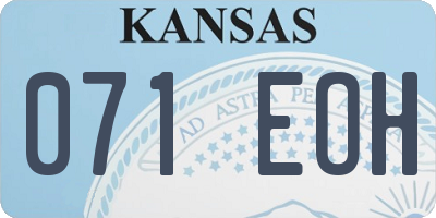 KS license plate 071EOH