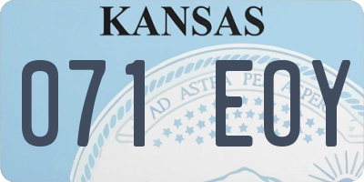 KS license plate 071EOY