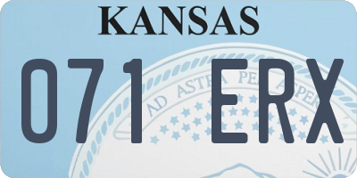 KS license plate 071ERX