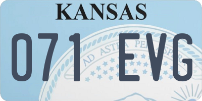 KS license plate 071EVG
