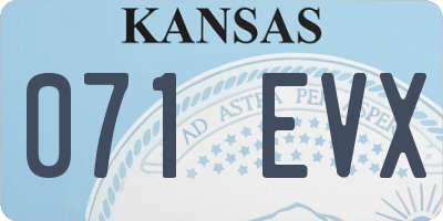 KS license plate 071EVX