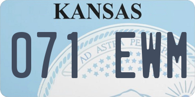 KS license plate 071EWM