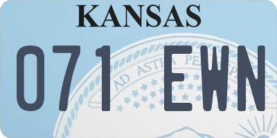 KS license plate 071EWN