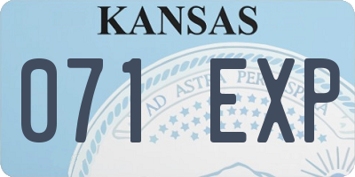 KS license plate 071EXP