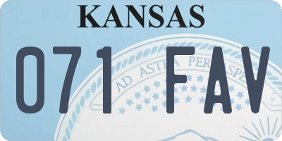 KS license plate 071FAV