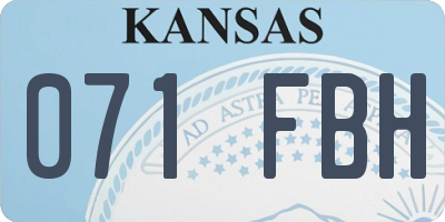 KS license plate 071FBH
