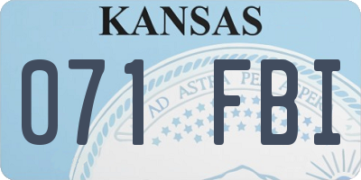 KS license plate 071FBI