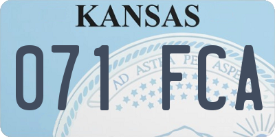 KS license plate 071FCA