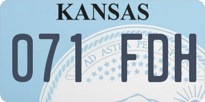 KS license plate 071FDH