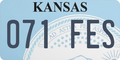 KS license plate 071FES