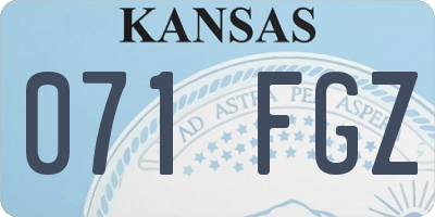 KS license plate 071FGZ
