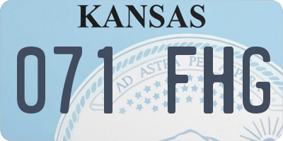 KS license plate 071FHG