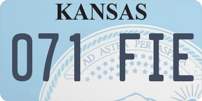KS license plate 071FIE