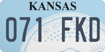 KS license plate 071FKD