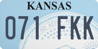 KS license plate 071FKK