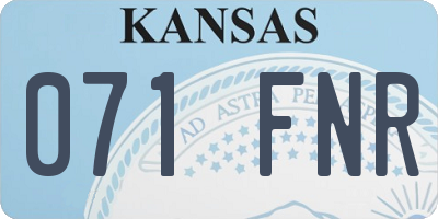 KS license plate 071FNR