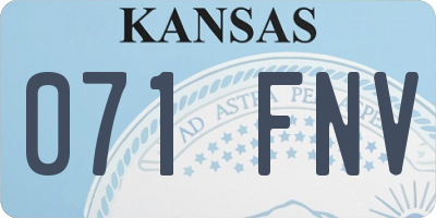KS license plate 071FNV