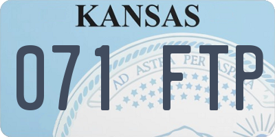 KS license plate 071FTP