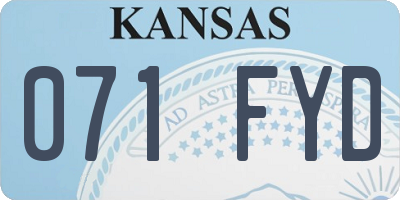 KS license plate 071FYD