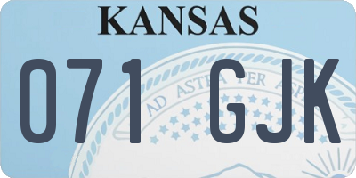 KS license plate 071GJK