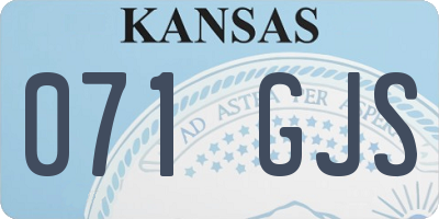KS license plate 071GJS