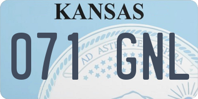 KS license plate 071GNL