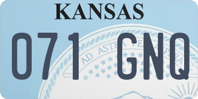 KS license plate 071GNQ