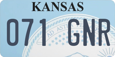 KS license plate 071GNR