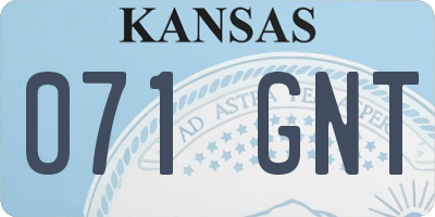KS license plate 071GNT