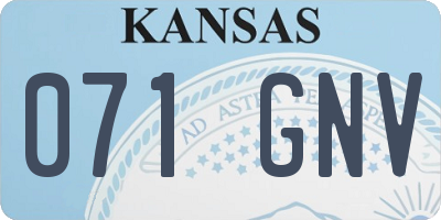 KS license plate 071GNV