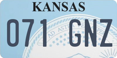 KS license plate 071GNZ